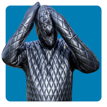 Quilted Bondage Suit All Black